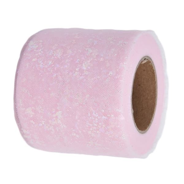 Tyullstoff 25 Yards 6 cm Polyestermaterial Lett Bærbar Tyullruller for Klesdekorasjon Lys Rosa