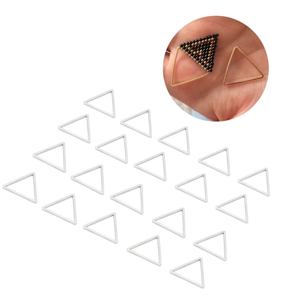 20 stk geometriske hule vedhæng DIY Craft Smykker Tilbehør til fremstilling af tilbehør (15 mm trekanter)