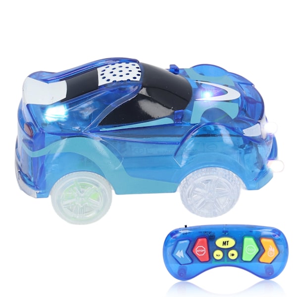 Tracks Cars 6 LED-lys Fjernkontroll Light Up Track Cars med musikk for barn Blå
