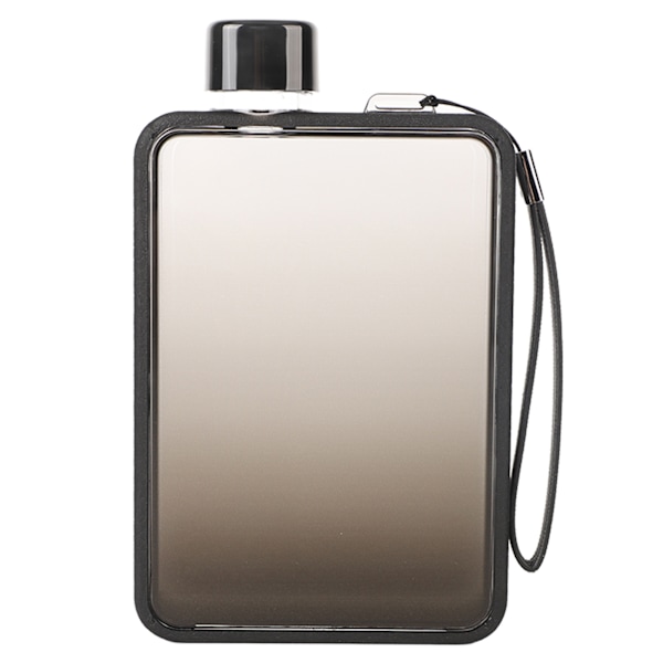 300ml platt vattenflaska A5 slimmad vattenflaska för utomhussport Camping gym Fitness Gradient Svart
