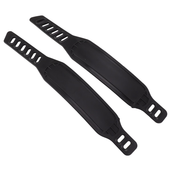 2 stk. treningsykkelpedalstropper i plast, justerbar lengde, universelle sykkelpedal tåstropper, stropp for hjemmetrening og sykling