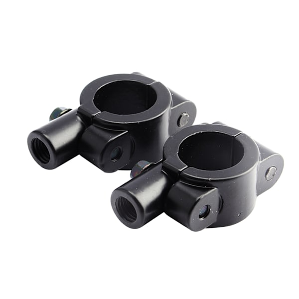 2 stk Sort Universal Motorcykel Styre Spejlbeslag 10mm 7/8\" Aluminiumklemme