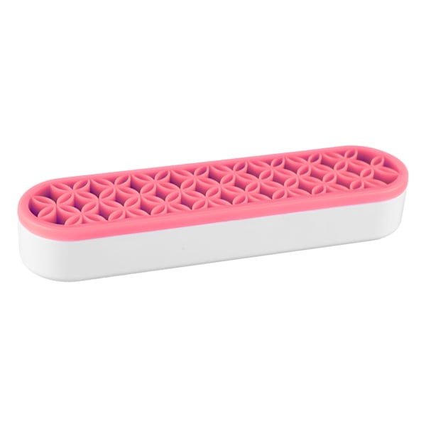 Silikon Sminkekostholder Assorterte Spor Lett Holdbar Stabil Kostoppbevaringsstativ for Soverom Kontorpult Rosa
