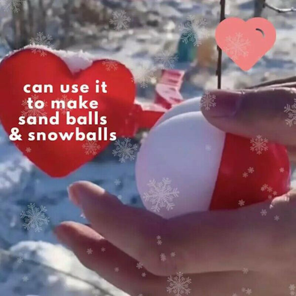 Winter Snowball Maker Leksak Hjärta Anka Form Snögubbe Sfärisk Snowball Maker Plast Sand Ball Tool Clip Barnleksaker