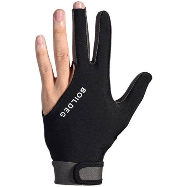 Billardhandske Anti-skrid og åndbar sportshandske Super elastisk 3-finger sportshandske passer til venstre eller højre hånd, model: grå M