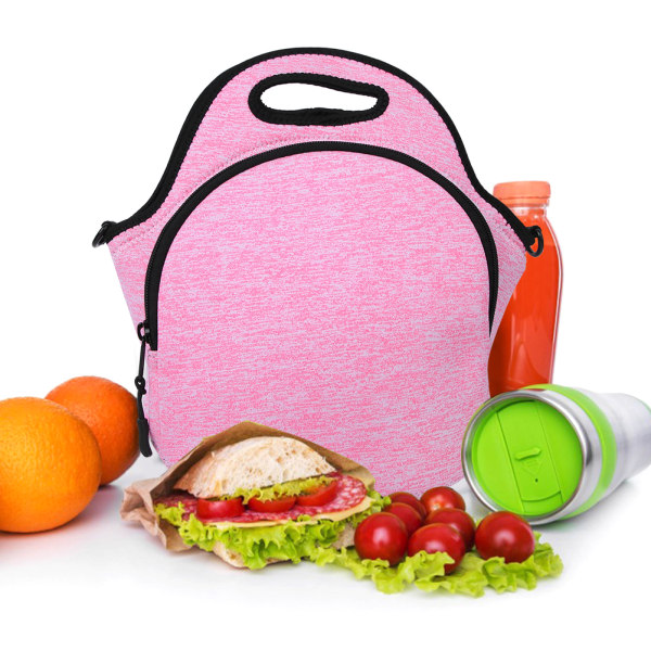 Neopren skulderrem sportstaske isolering frokost madpose til udendørs picnic rejser arbejdePink