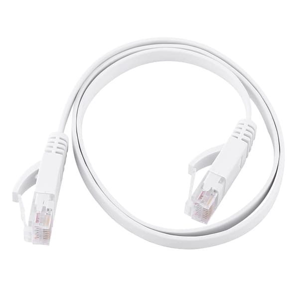 Flad Hvid CAT6 Ethernet-netværkskabel - 0,5 m