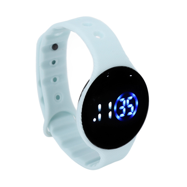 Digital klocka för barn Vattentät silikonarmband Repsäkert LED elektronisk klocka för studenter ljusblå
