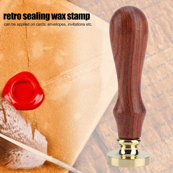 1. retro træforseglingsstempel Klassisk stempel til bryllupsinvitationer (039)