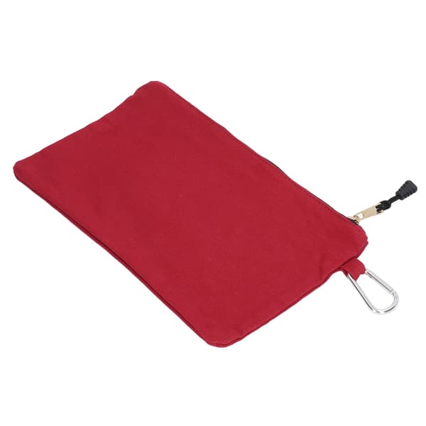 Zipper Tool Bag Multi Purpose Canvas Waterproof Portable with Carabiner for Storage Dark Red