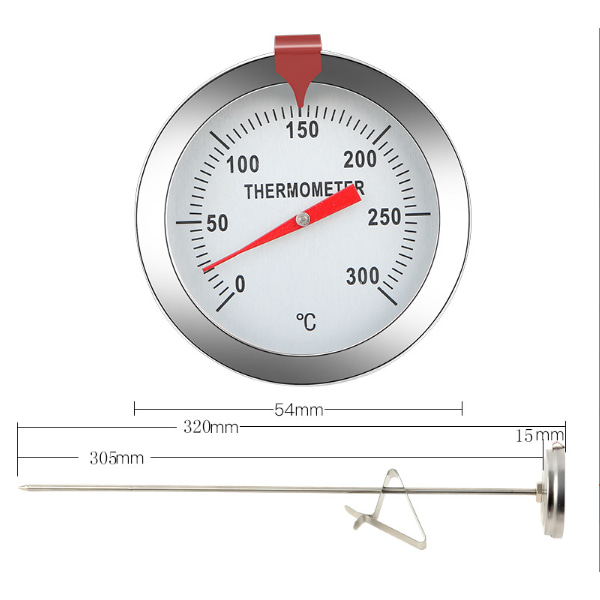 Bimetall oljetemperatur termometer stektermometer hög temperatur termometer rostfritt stål termometer, HANBING