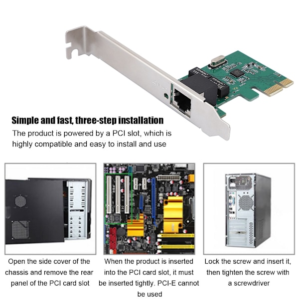 Gigabit Ethernet-netværkskort til stationær computer - Realtek RTL8111E, PCI-E, 10/100/1000 Mbps
