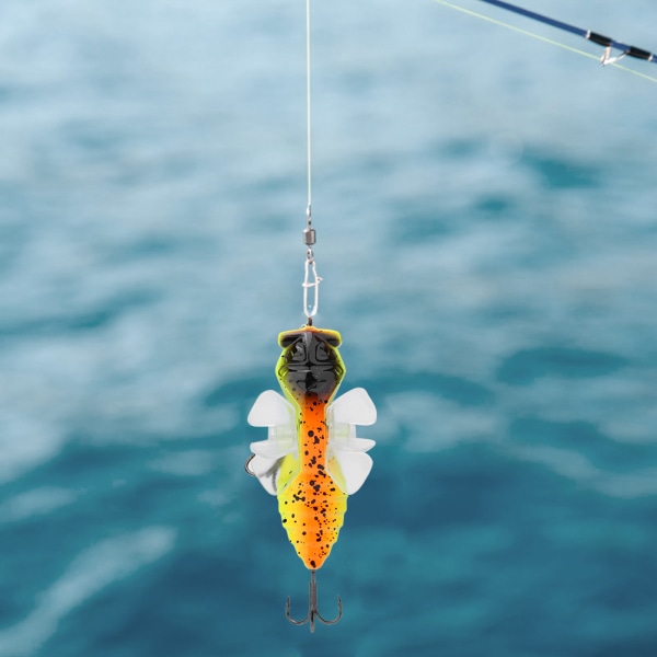 Hård fiskbete bionisk cikada form fiskebete med roterande snurror propeller trekrok 7.5cmY238-4