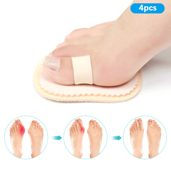 4pcs Toe Straightener Separators Protector Bunion Splint Corrector Toe Spacers Protective Cover 1 Hole