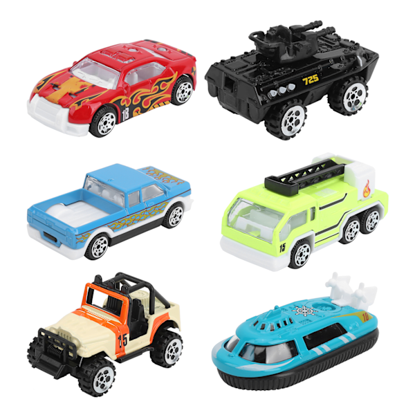 1:64 Metalliautolelu Simulaatio Palokunta-auto Ajoneuvomalli Lapset Lasten Autolelu 6kpl/setti