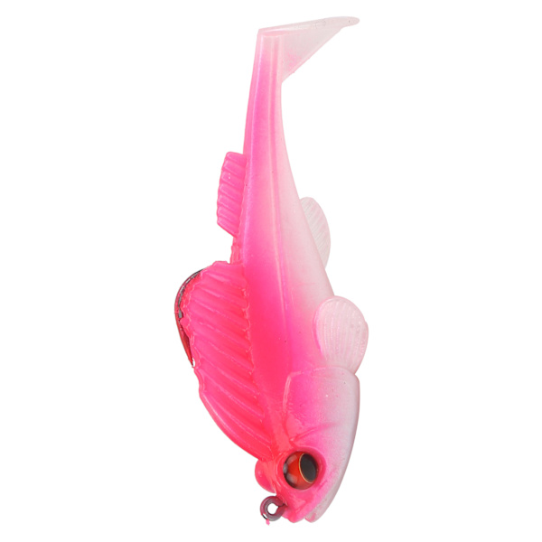 Deep Running Paddle Tail Blødt Fiskeagn 75mm/13g Anti-hængende bund Blødt falsk agn (pink sølv hale)