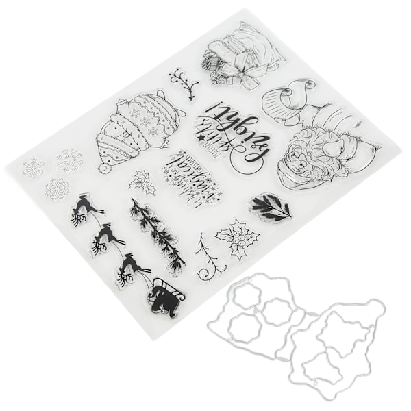 Klare Stempler TPR DIY Unikt Julemønster Klart Trygt Sunt Bred Anvendelse Transparent Stempel for Håndverksprosjekter
