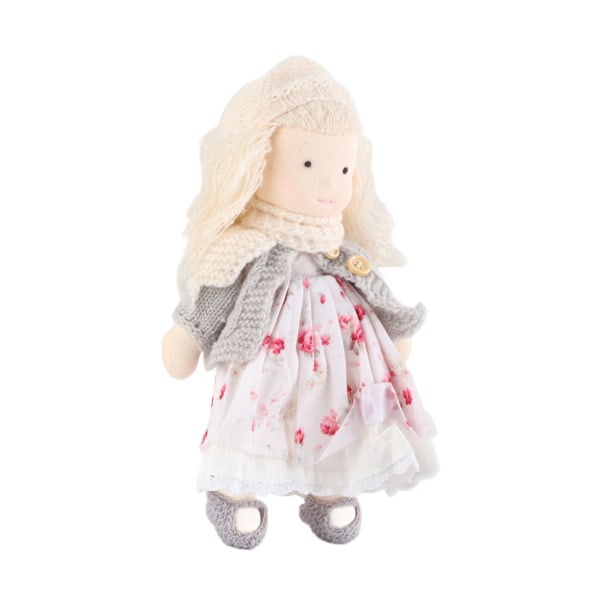 Waldorf Doll Handgjord bomullsdocka Söt fylld plysch flickdocka Baby Doll Dress Up Leksaker