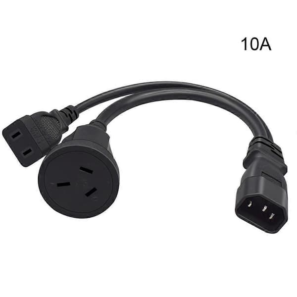 3-pin C14 til 1-15R+AU-pluggadapterkabel hann til hunn-omformer 10A