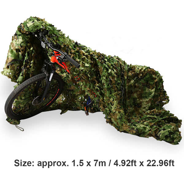 1,5 x 7m Camping Utomhus Jungle Kamouflage Skogsmarker Camo Nätnät Skyddsgardiner