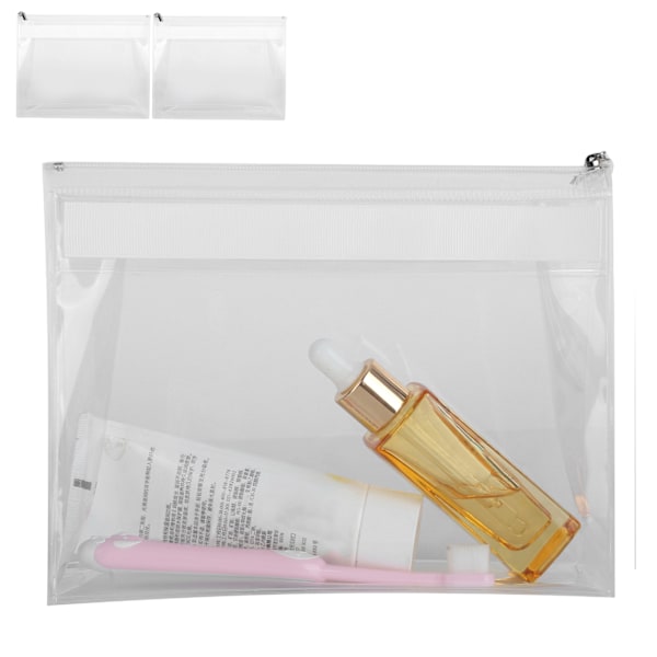 2 stk EVA Transparent Makeup Taske Rejse Bærbar Kosmetik Toilett Opbevaringstaske Organizer