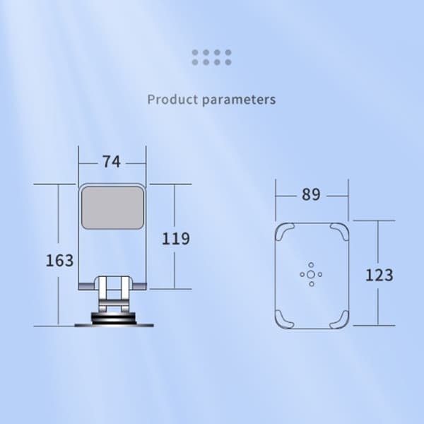 Universal telefonholder i aluminiumslegering Silvergrå silver