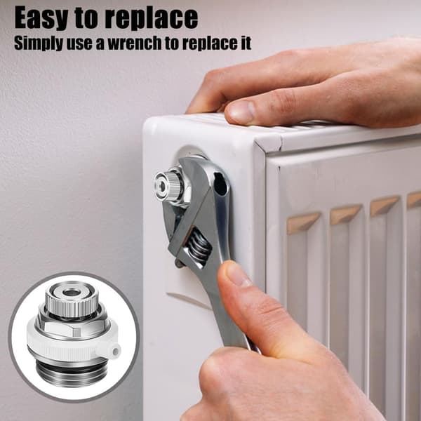 3-delt sett med radiatorluftventiler, 1/2\" automatisk radiatorluftventil, varmtvannsventil