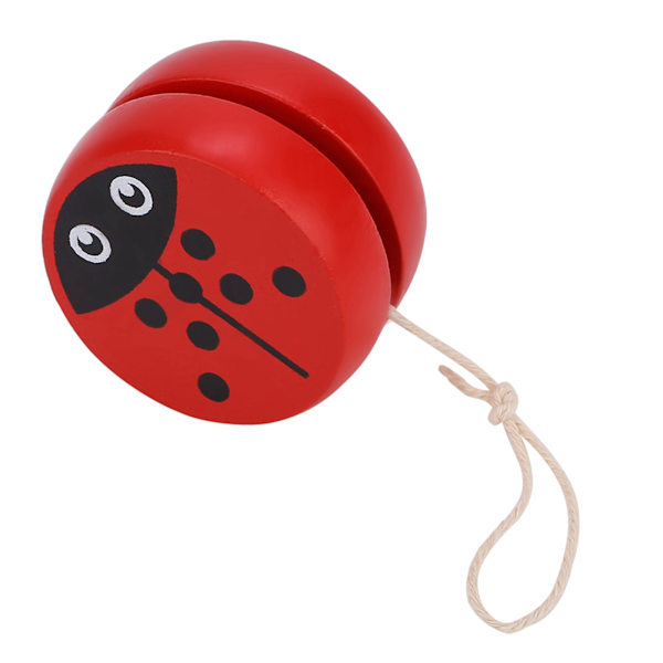 Söt tecknat mönster trä Yoyo boll leksak tidig utbildning undervisning leksak för barn (beetle)