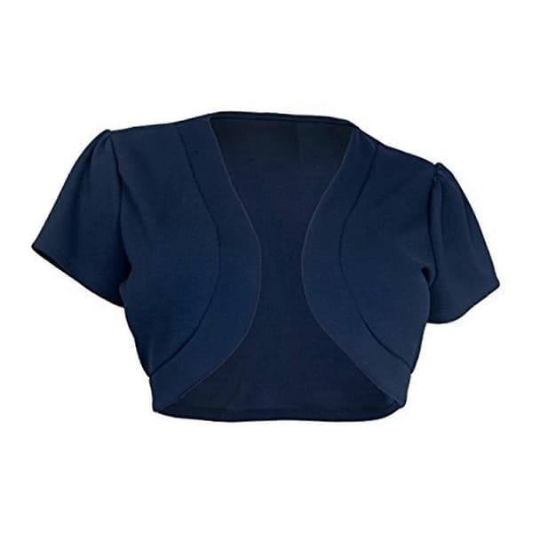 Dammode Kortärmad Stickad Bolero Shrug Ets Black S