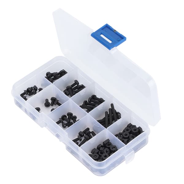 160 pcs Plastic Screw Nut Set Nylon Cross Screw Hex Nut Fastener Hardware Tool M3