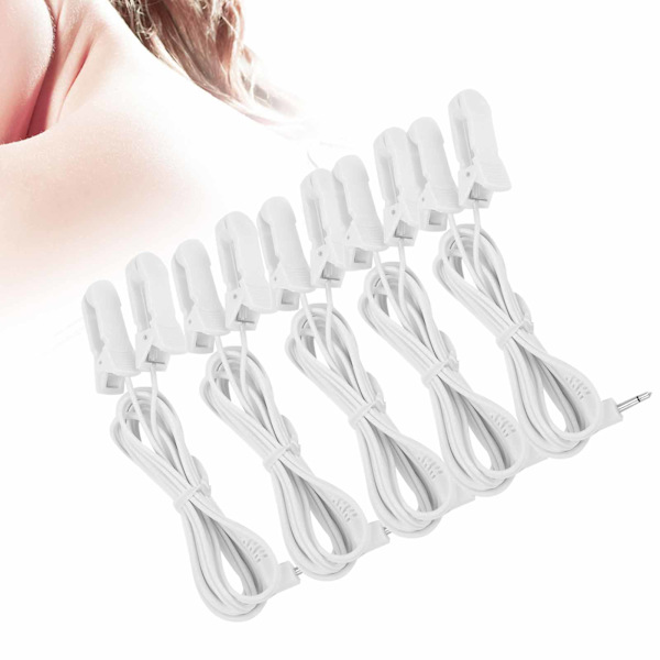 5 st 2,5 mm öronklämma Elektrodkabel anslutningskabel för digital TENS massagemaskin