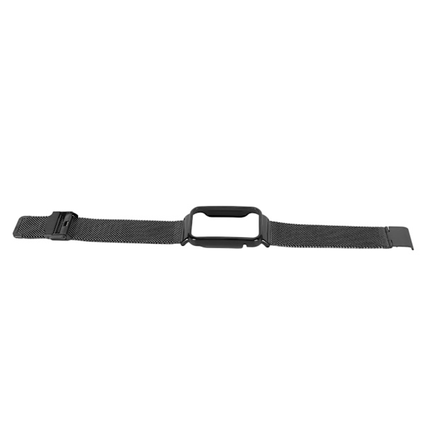 Mesh-rem i rostfritt stål med svart stötfångarväska, bytestillbehör Passar för Mi Band 7 Pro Black