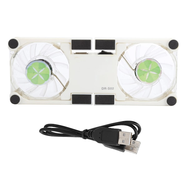Bærbar Kjøleplate for Laptop USB Foldbar Radiator Kjøler Stativ Lys Bærbar med AntiSkli Mount (Hvit)