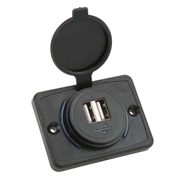 3.1A 5V Dobbel USB Billader LED Hurtiglading Universell for 12‑24V Skip Lastebiler Bobiler