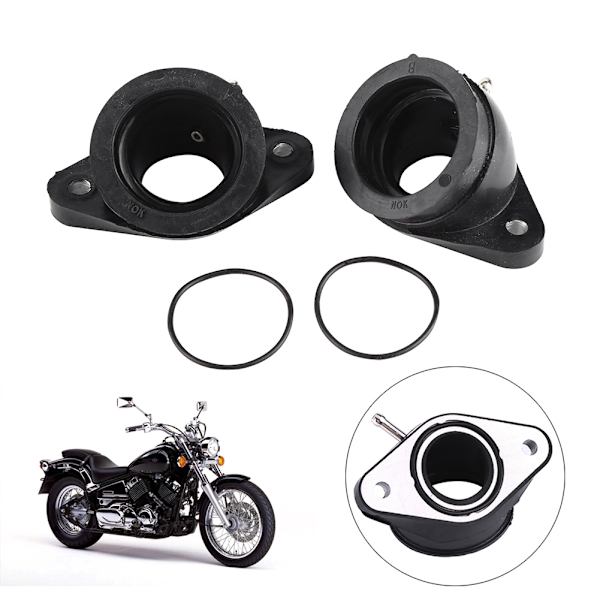 2 x Motorsykkel Forgasser Inntaksadaptere for Yamaha XV400 XV500 XV535