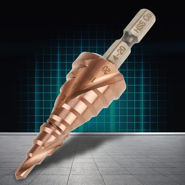 Snabbstål Hex Skaft Spiralspår Steg Kobolt Borr 4-20mm
