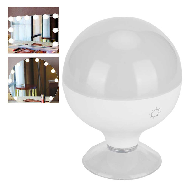 LED Makeup Glödlampa Justerbar Ljus Färger Uppladdningsbar Sugtyp Smink Glödlampa Vit