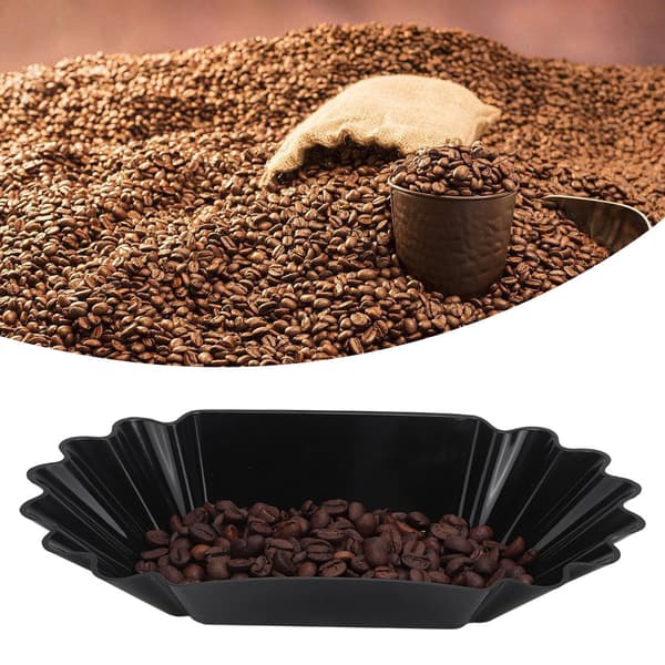 Food Grade PP Plastic Coffee Bean Sample Tray Display Dish Plate Container Home Kitchen Accessory Black