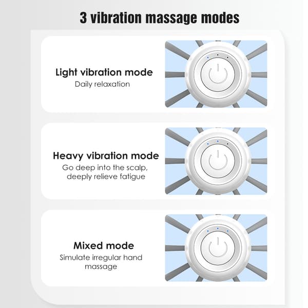 Komfortabel Effektiv Blæksprutte Hovedmassage Grå
