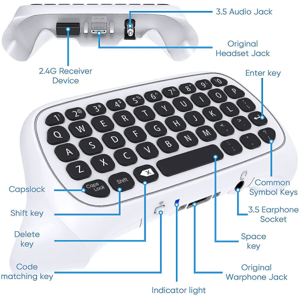 Trådløs kontrolltastatur som er kompatibelt med Xbox Series X/s/one/one S Gamepad