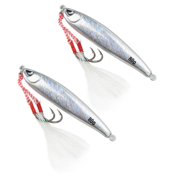 2st Metall Havsfiske Lure Långt Kasta Jigging järnplatta Hårt bete konstgjord bete80g