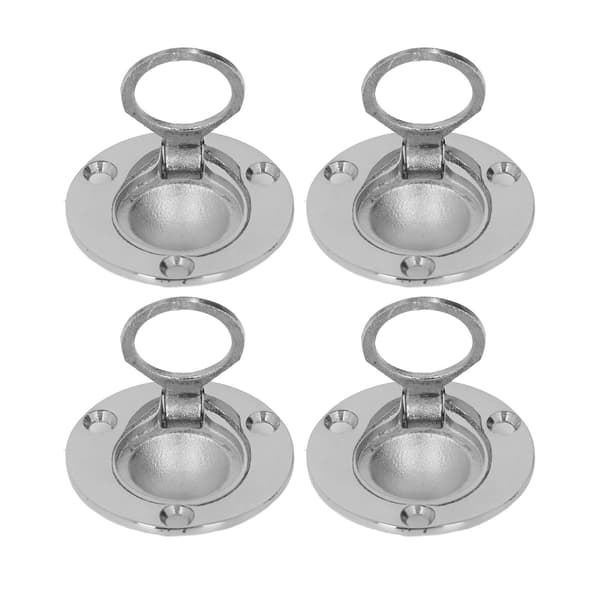 4 stk M5 Flush Ring Pull Runde Slitesterke Rustfritt Stål Marine Dekk Båt Runde Dekk Forsenket Håndtak