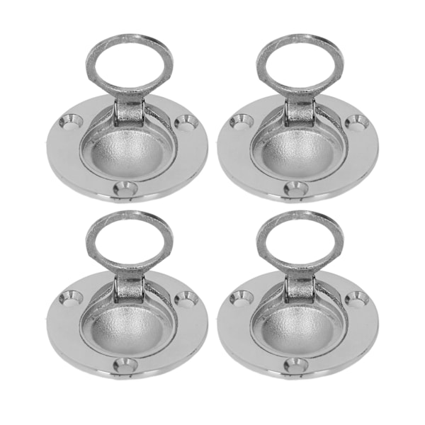 4pcs M5 Flush Ring Pull, Round, Durable Stainless Steel, Marine Deck, Boat, Recessed Handle, Round Deck