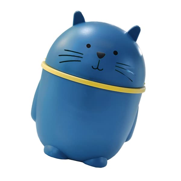 Desktop Trash Can with Lid Plastic Cute Multifunctional Mini Trash Can for Home Office Countertop Blue
