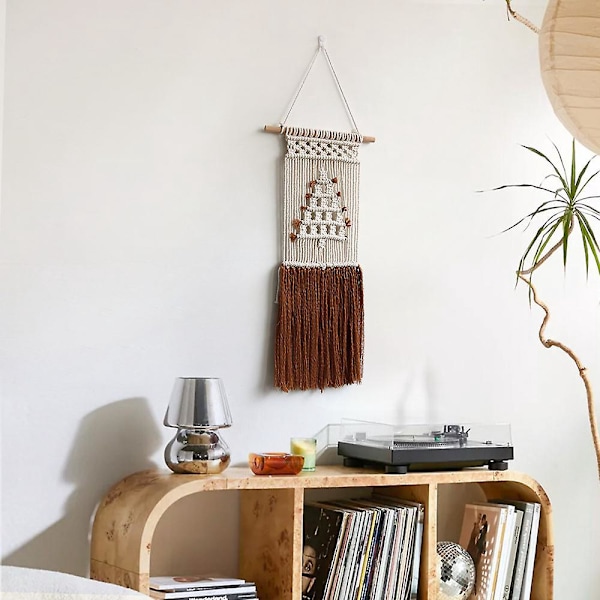 Retro Bohemian -tyylinen käsin kudottu tupsukudonta seinäkoristeeksi kotiin, olohuoneeseen ja makuuhuoneeseen