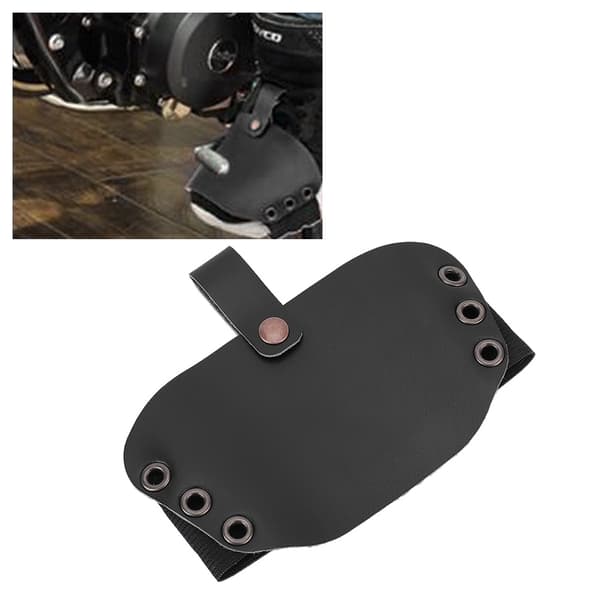 High Quality PU Material Motorcycle Shift Guard Shoes Boots Protector Cover (Black)