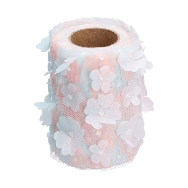 Blommor Tyllrullar 10cm 10yd Premium Polyester Flexibel Bred Användning Utsökt Glittrande Tyllrullar Gradient Rosa Blå