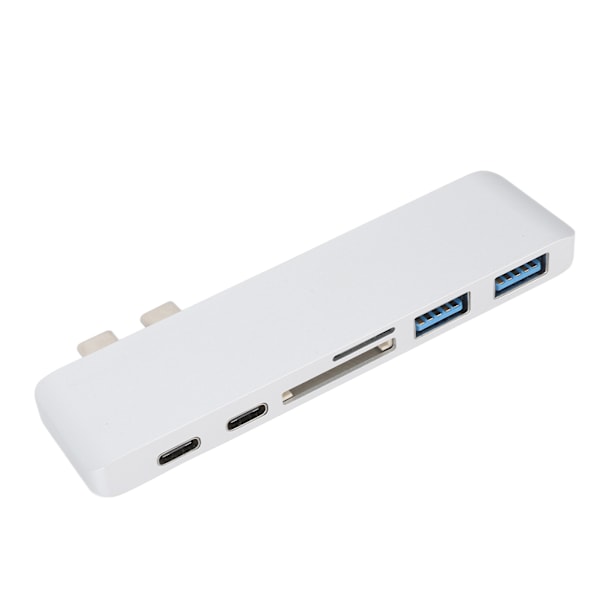 Dockningsstation 10Gbps 5Gbps USB3.0-gränssnitt Minneskortläsare Lättviktsbärbar typ C Hub för MacBook Silver