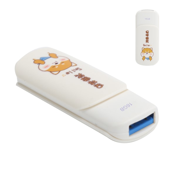 U Disk Portabel USB2.0 Flash Drive för Student Söt Datalagring Minne Stick Gåva (Skjutbart SkyddKeep Smiling 16GB)