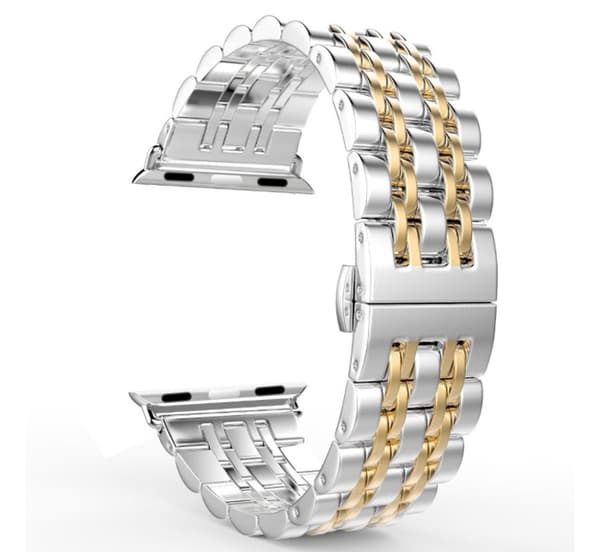 Kompatibel med Apple Watch 4 - 40mm - Eksklusiv Stilren stållænke Silver silver